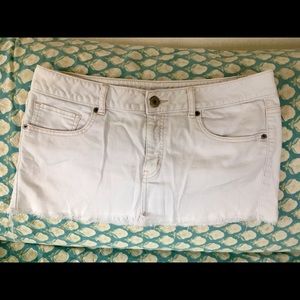 American Eagle White Denim Mini Skirt